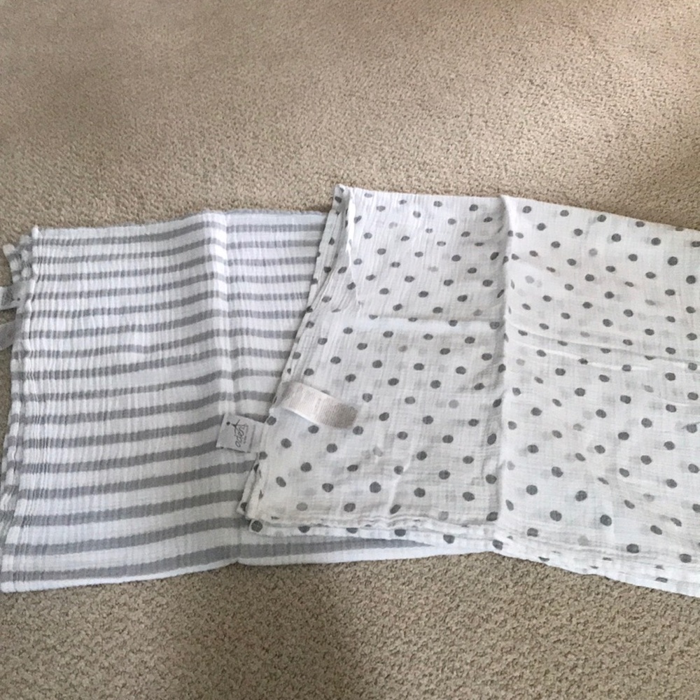 Two Aden + Anais swaddle blankets